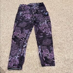 Lululemon Athletica Purple Floral Leggings